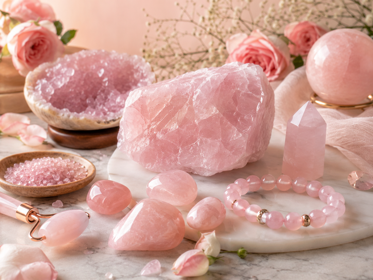 Quartz rose : le guide complet de la pierre, de ses caractéristiques et de ses usages