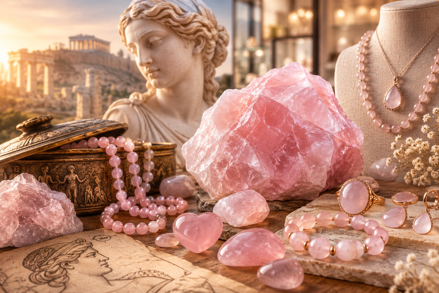 Histoire du quartz rose : de l’Antiquité à la bijouterie contemporaine