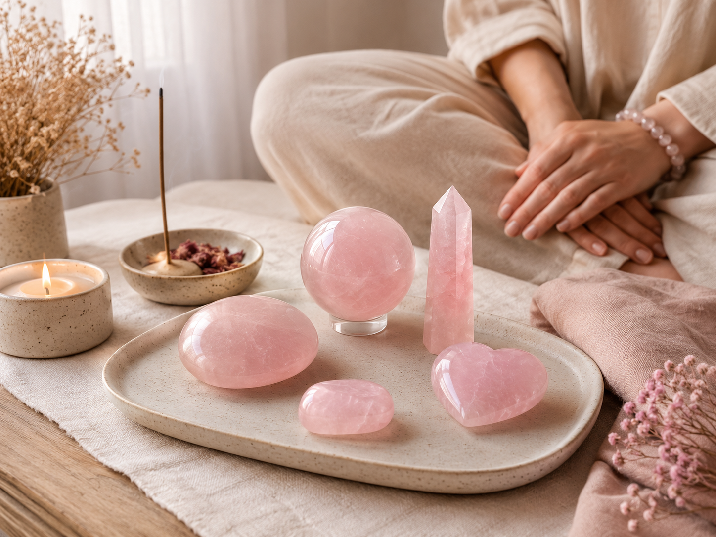 Méditation avec le quartz rose : choisir la forme et préparer un rituel simple