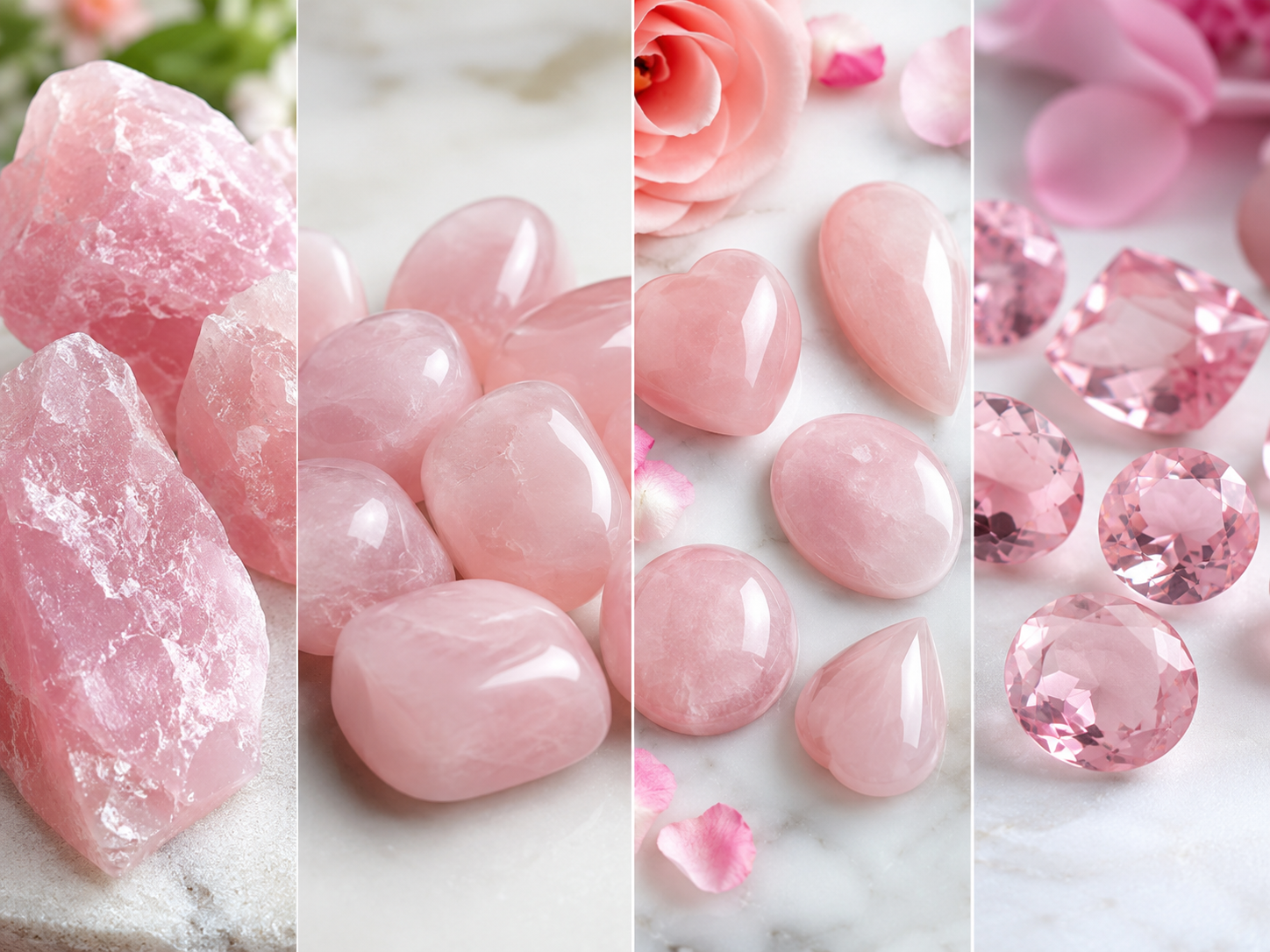 Quartz rose brut, roulé, poli ou facetté : quelles différences ?