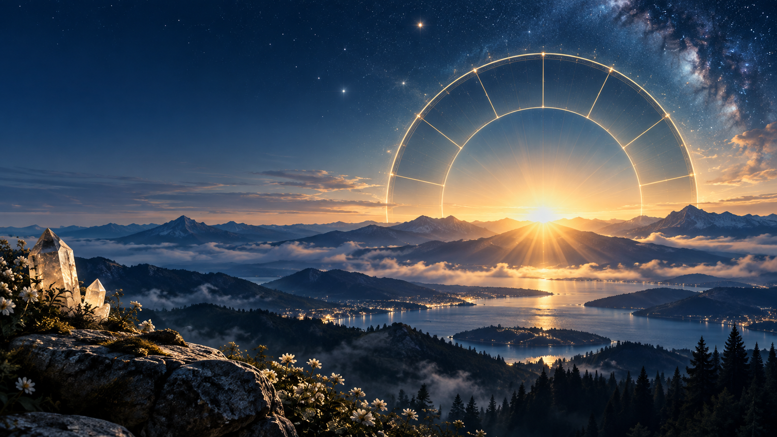 Horizon oriental au lever du jour illustrant l’ascendant astrologique