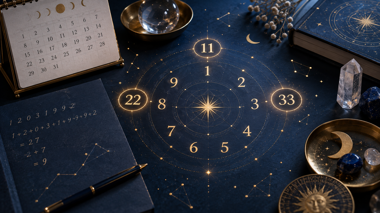 Calendrier et cercle numérologique des chemins de vie