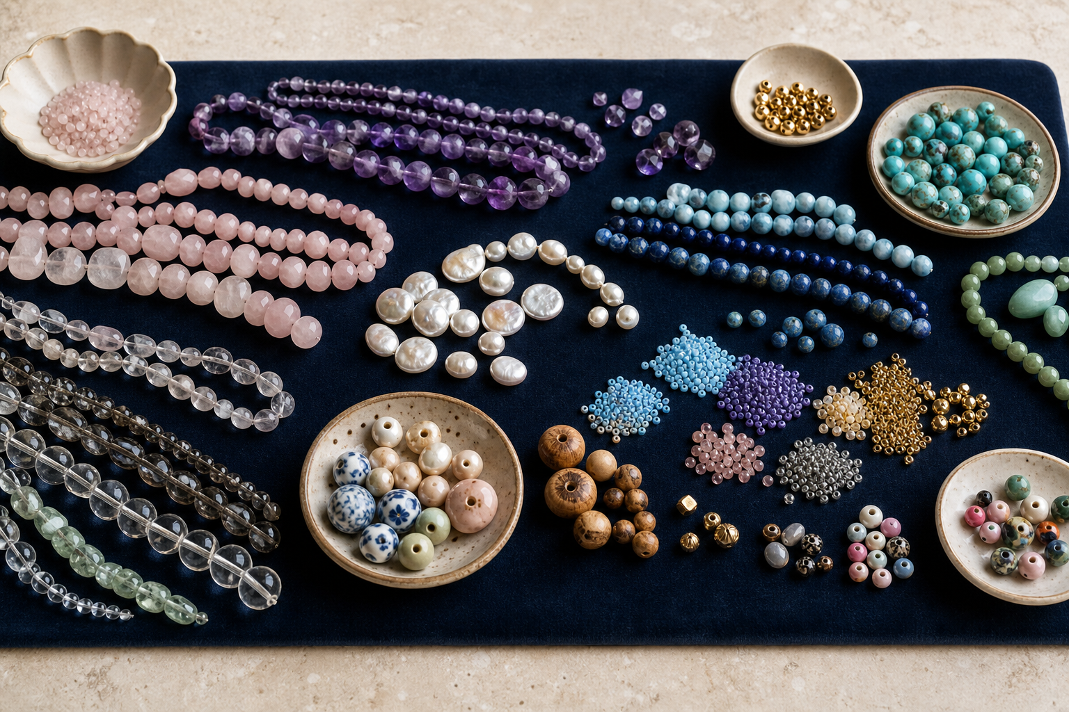 Différents types de perles pour la création de bijoux