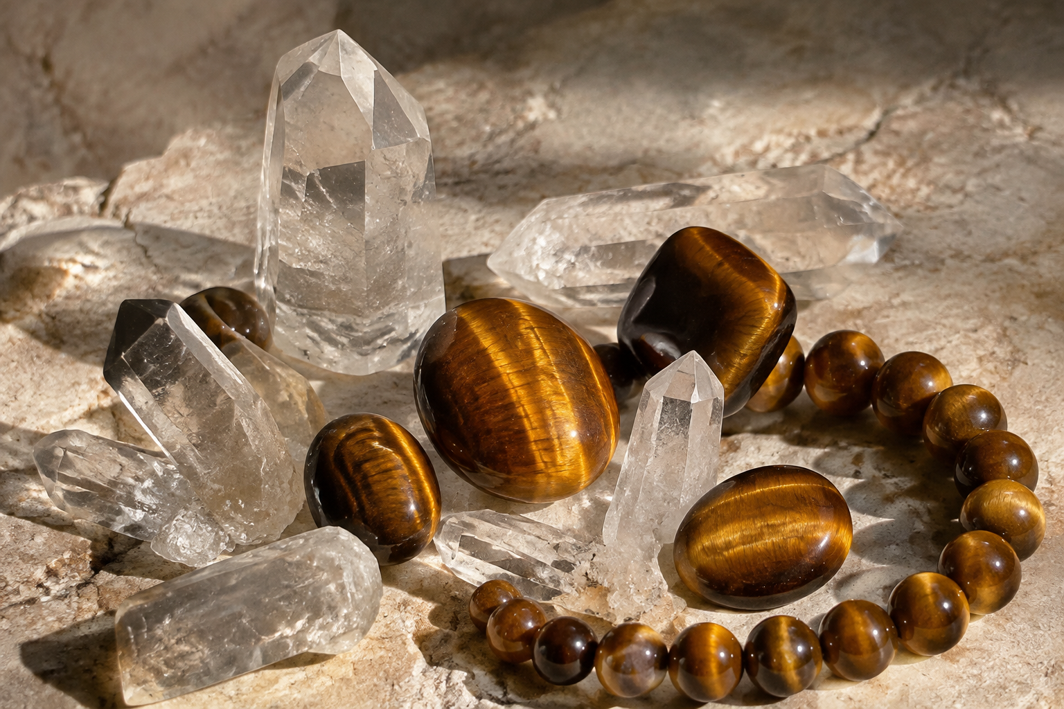 Œil de tigre et cristal de roche : association et rôle du quartz
