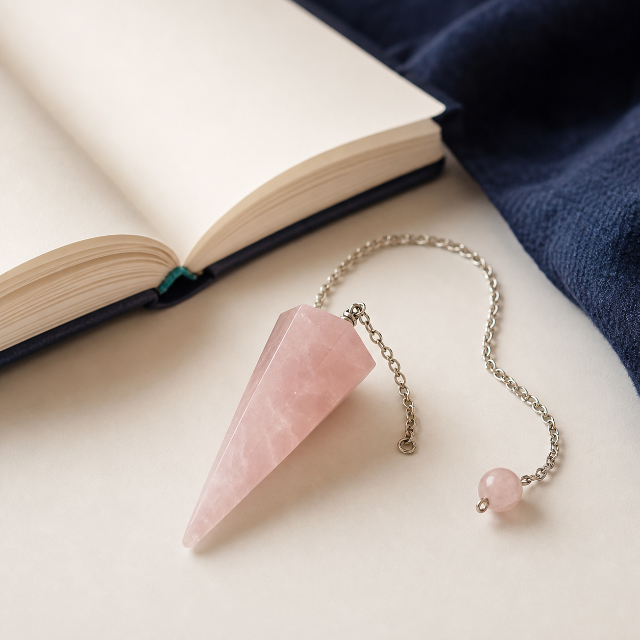 Pendule en quartz rose posé près d’un carnet