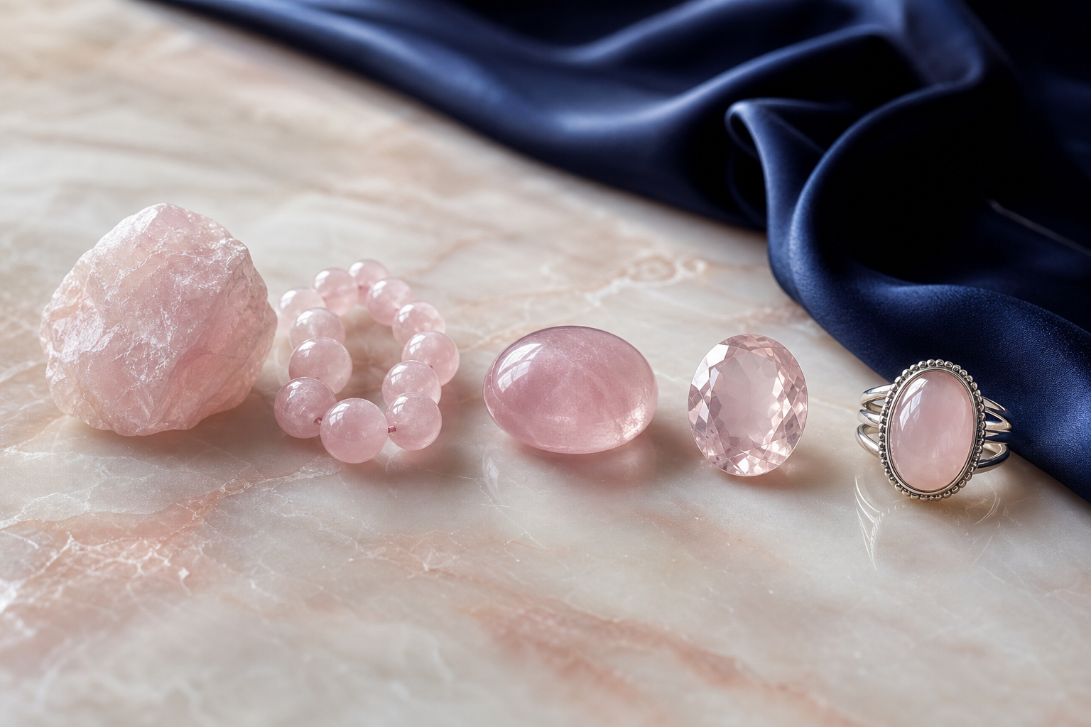 Du quartz rose brut au bijou fini