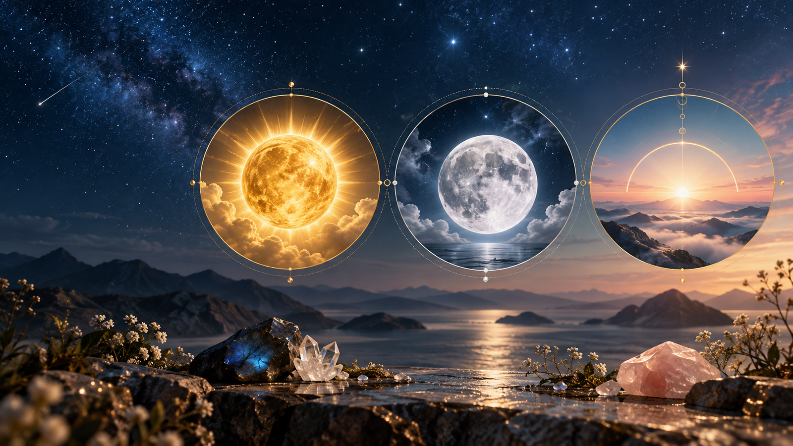 Signe solaire, signe lunaire et ascendant dans un thème astral